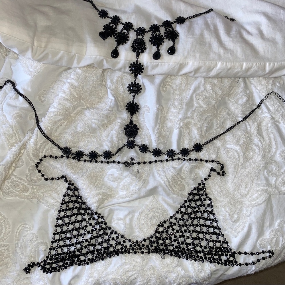 3 for $20. Black Jeweled Bikini Jewelry